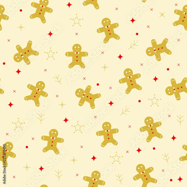 Fototapeta Winter seamless pattern background vector illustration