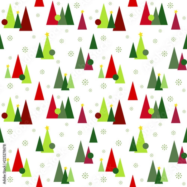 Fototapeta Winter seamless pattern background vector illustration