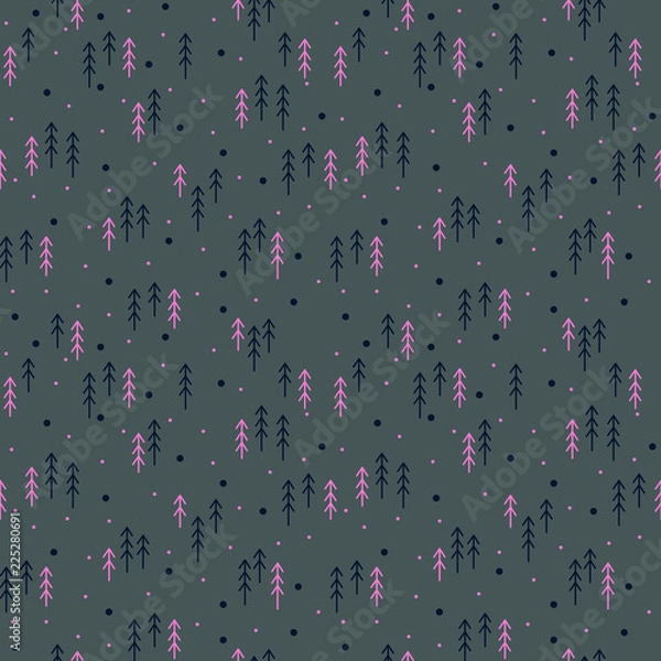 Obraz Winter seamless pattern background vector illustration