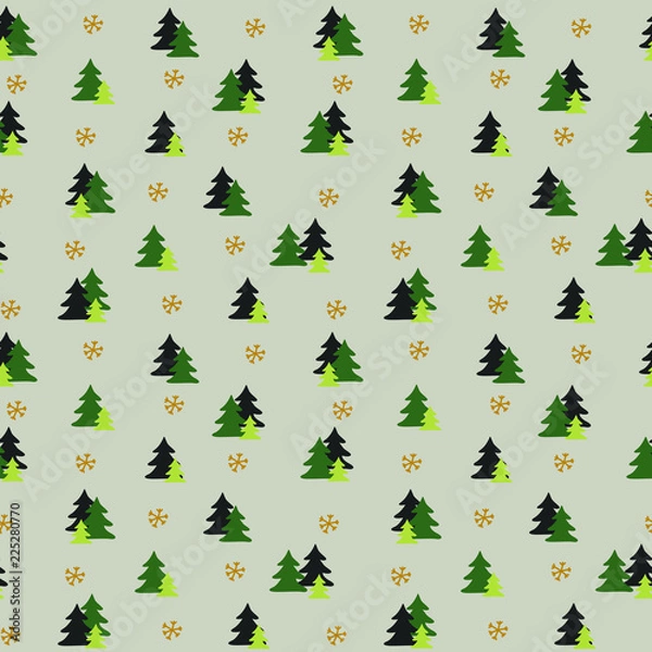 Fototapeta Winter seamless pattern background vector illustration
