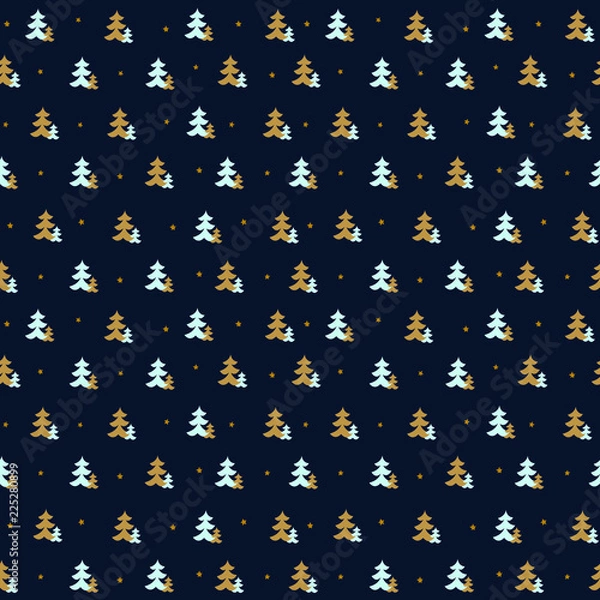 Obraz Winter seamless pattern background vector illustration