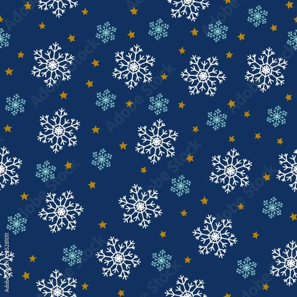 Obraz Winter seamless pattern background vector illustration