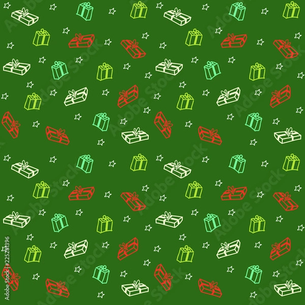 Fototapeta Winter seamless pattern background vector illustration