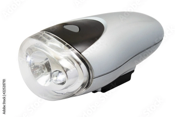 Obraz Flashlight for bicycle isolated on white background