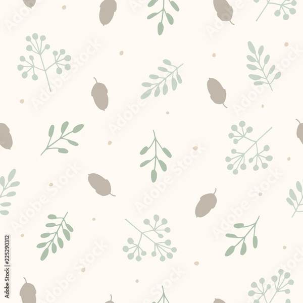 Obraz Silhouette vector seamless pattern. Nature print. Fabric design element.