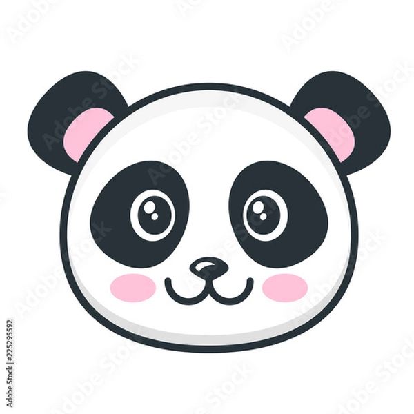 Obraz Cute panda face isolated on white background