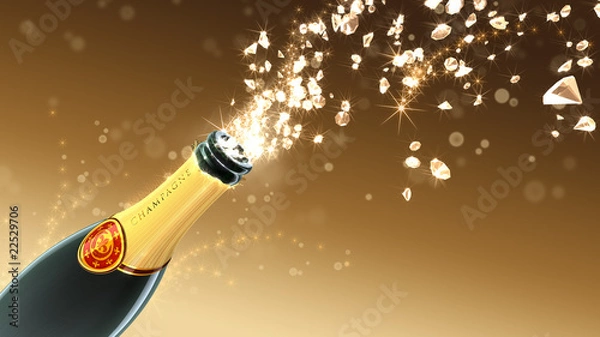 Obraz Champagner Glückwunschkarte