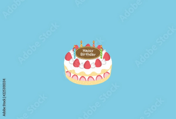 Fototapeta 誕生日　ケーキ　フレーム