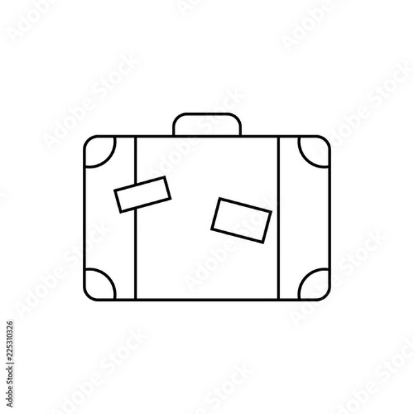Fototapeta Line icon- travel bag. Outline concept for websites, infographic, mobile applications. Vector illustration on white background