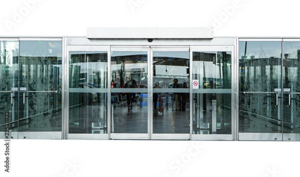 Obraz automatic glass door isolated on white background.