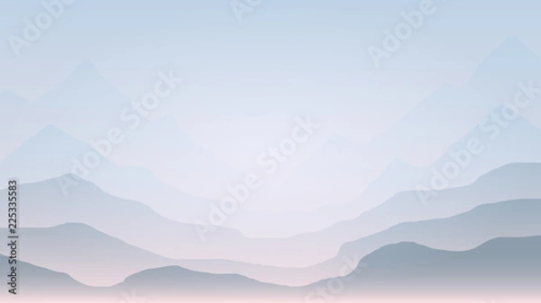 Fototapeta Landscape banner with mountains. Abstract Hills silhouette template