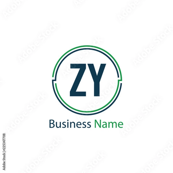Obraz Initial Letter ZY Logo Template Design