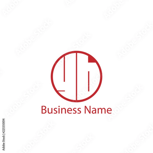 Fototapeta Initial Letter YB Logo Template Design