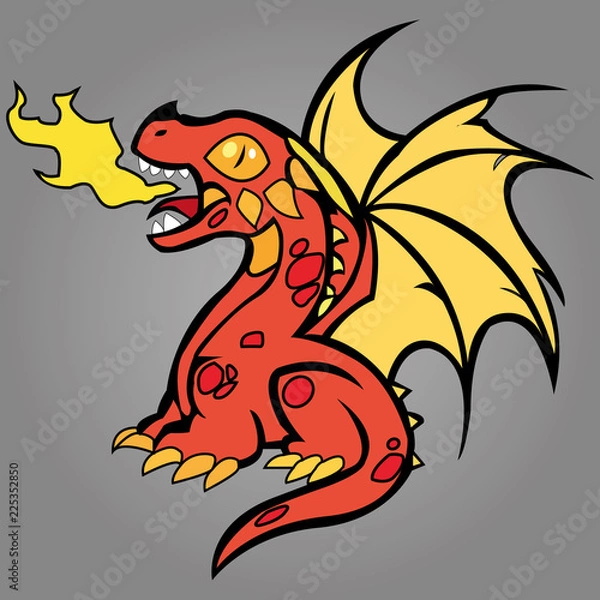 Fototapeta Dragon icon on transparent background. Vector.