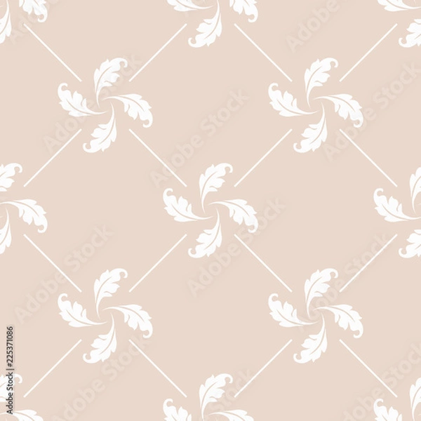 Fototapeta abstract floral seamless pattern with flowers, netting and leaves