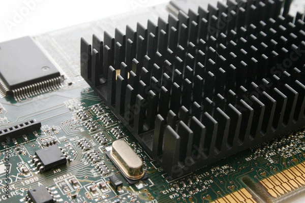 Obraz Computer video card with heatsink.