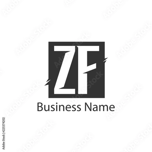 Fototapeta Initial Letter ZF Logo Template Design