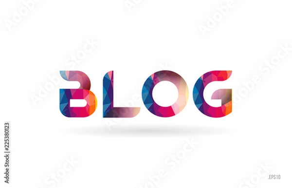 Fototapeta blog colored rainbow word text suitable for logo design