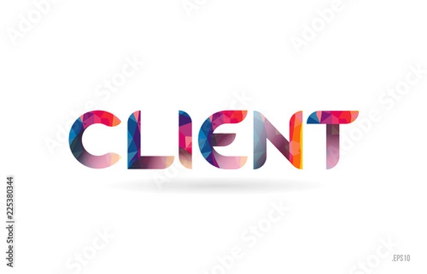 Fototapeta client colored rainbow word text suitable for logo design