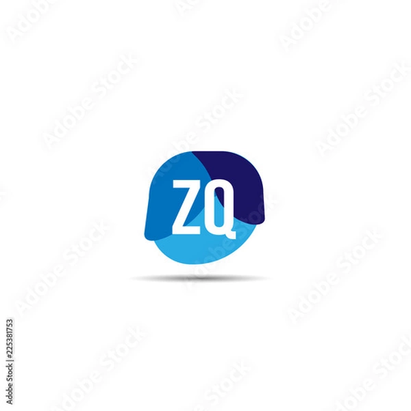 Fototapeta Initial Letter ZQ Logo Template Design