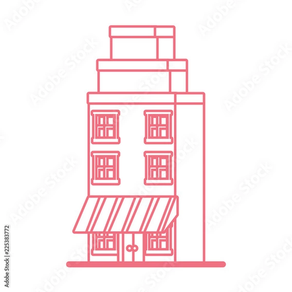 Fototapeta building with storefront on the first floor