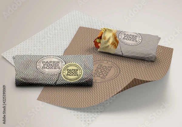 Obraz Sandwich Paper Wrapper Mockup