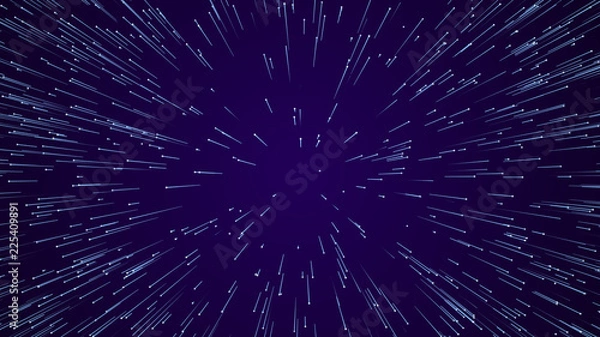 Fototapeta Hyper jump. Abstract geometric background. Circular geometric pattern. Starburst dynamic lines.