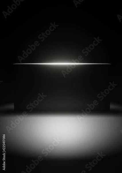 Fototapeta black monolith 3d illustration with copy space