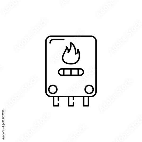 Obraz central heating, gas boiler icon. Element of temperature control equipment for mobile concept and web apps illustration. Thin line icon for website design and development