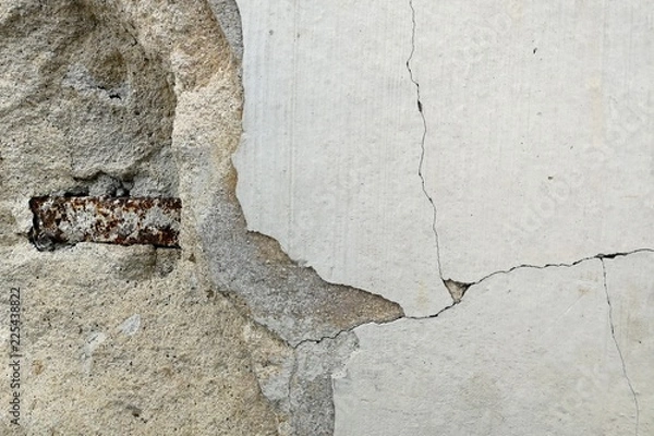 Obraz steel in broken cement wall