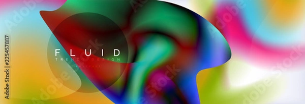 Fototapeta Background abstract holographic fluid colors wave design