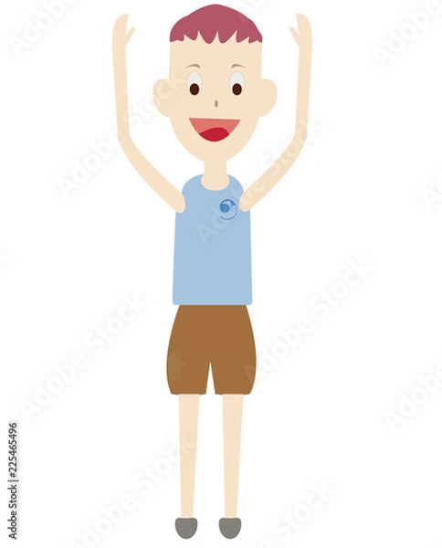 Obraz Boy is happy white background.