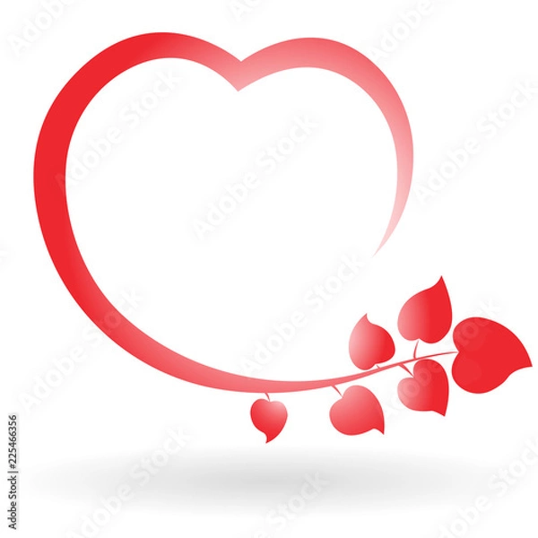 Obraz Vector heart cheerful white background