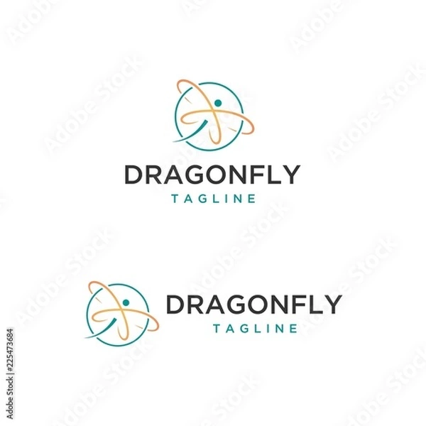 Fototapeta Dragonfly Logo design vector illustration