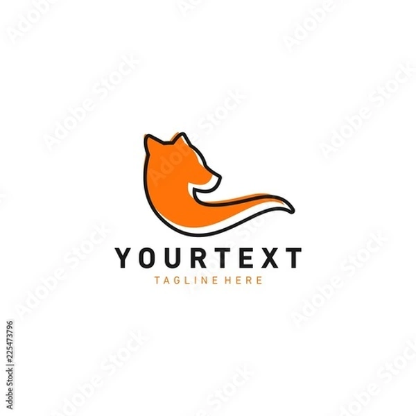Fototapeta Head Fox Logo design vector illustration