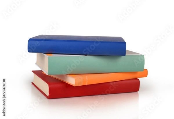 Fototapeta color books stack isolated