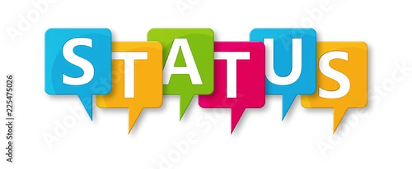 Fototapeta Status - letters written in beautiful boxes on white background