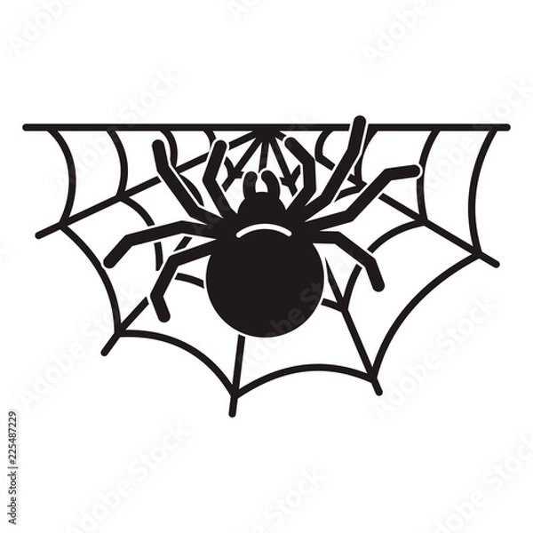 Fototapeta Spider home icon. Simple illustration of spider home vector icon for web design isolated on white background