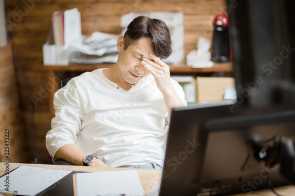 Obraz デスクワーク・ミドル男性