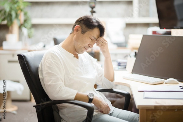 Fototapeta ノマドワーカー・ミドル男性