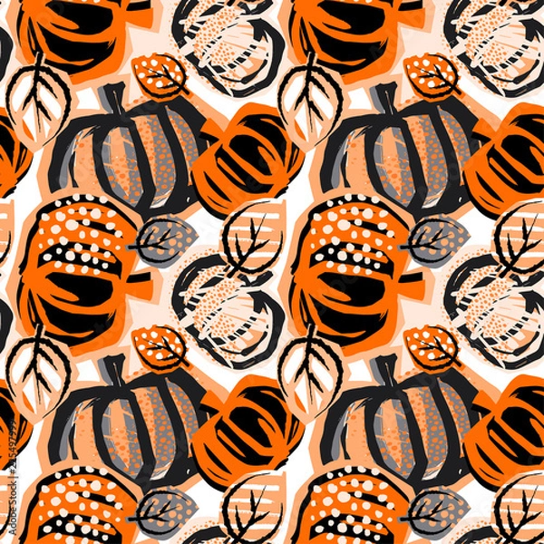 Obraz Thanksgiving pumpkin seamless pattern