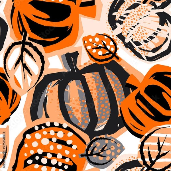 Obraz Thanksgiving pumpkin seamless pattern