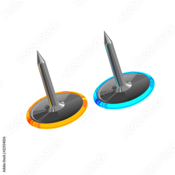 Obraz vector drawing pins