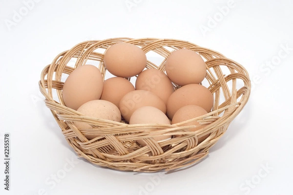 Obraz eggs in a wicker basket