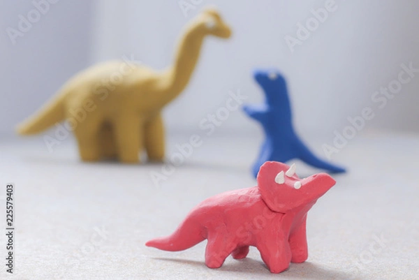Fototapeta plasticine dinosaurs