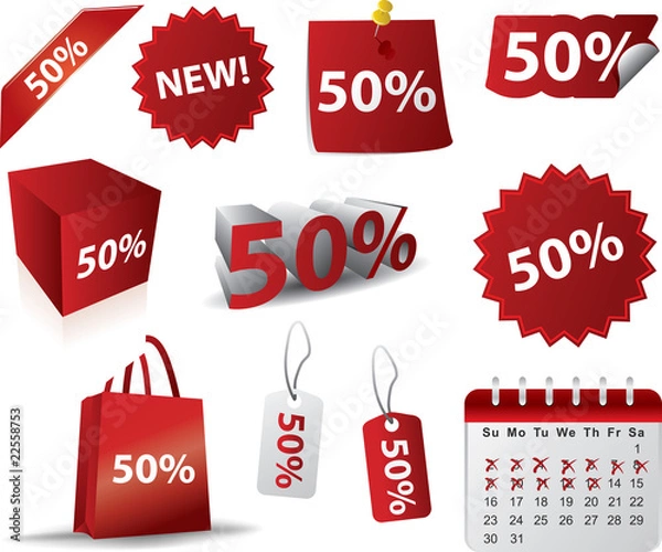 Obraz Discount labels vector