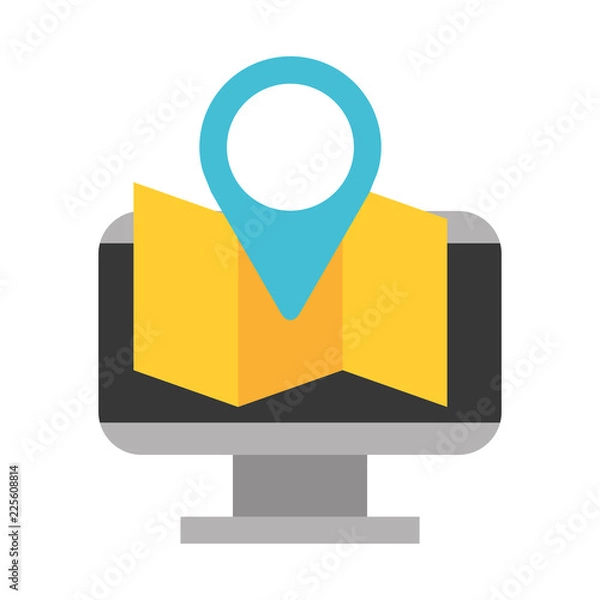 Fototapeta computer map location navigation gps