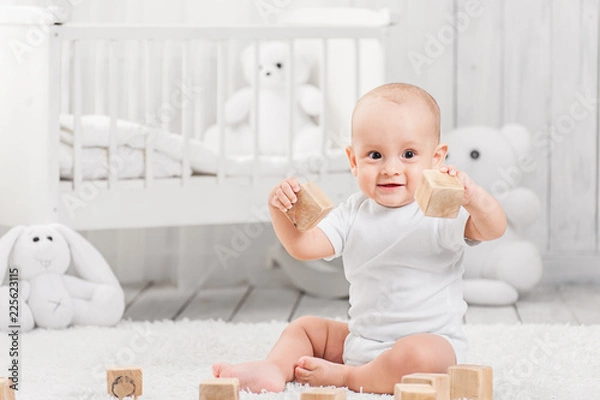 Fototapeta Portrait of a happy baby