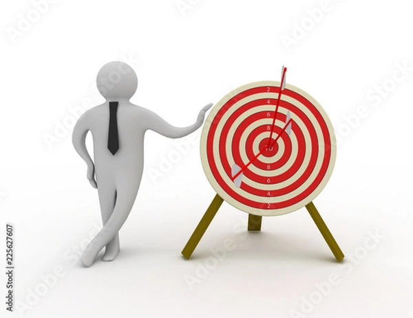 Fototapeta 3d man with target