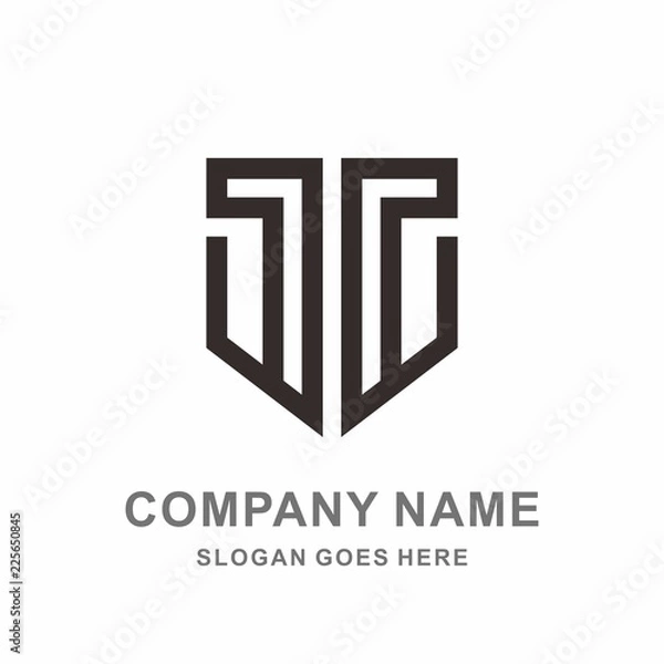Fototapeta Geometric Square Letter T Pillar Building Architecture Attorney Law Firm Business Company Stock Vector Logo Design Template